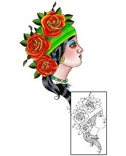 Woman Tattoo Plant Life tattoo | BLF-00067