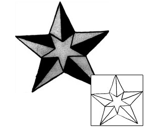 Nautical Star Tattoo Astronomy tattoo | BOF-00162