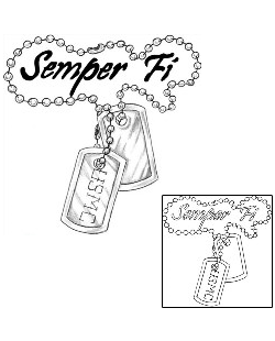 Patronage Tattoo Semper Fi Dog Tag Tattoo