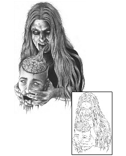 Woman Tattoo Horror tattoo | BTF-00007