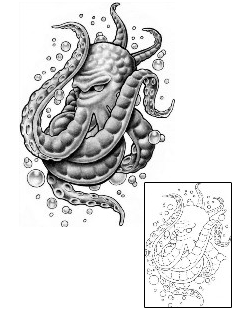 Octopus Tattoo Marine Life tattoo | BTF-00042