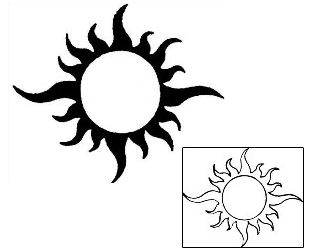 Sun Tattoo Specific Body Parts tattoo | BTF-00062