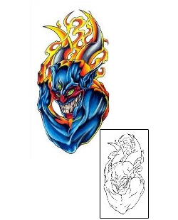 Devil - Demon Tattoo Blue Demon Fire Tattoo