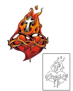Picture of Religious Burning Heart Tattoo