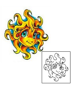 Cartoon Tattoo Young Sun Tattoo