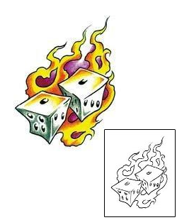 Fire – Flames Tattoo Snake Eyes Gambling Tattoo