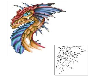 Picture of Green Eyed Dragon Tattoo
