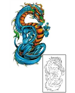 Reptiles & Amphibians Tattoo Blue Mythical Dragon Tattoo