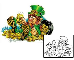 Cartoon Tattoo Drunk Leprechaun Tattoo