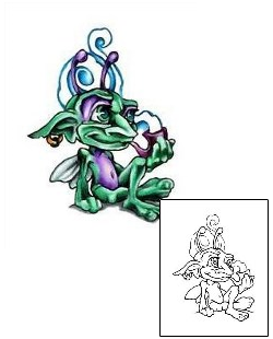 Fantasy Tattoo Pipe Smoking Elf Tattoo