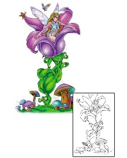 Fairy Tattoo Flower Tower Fantasy Tattoo