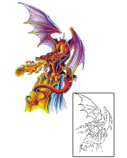 Picture of Red Fire Breathing Dragon Tattoo