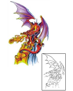 Dragon Tattoo Red Fire Breathing Dragon Tattoo