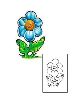 Plant Life Tattoo White Smiley Face Daisy Tattoo