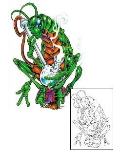 Mushroom Tattoo Grasshopper Bong Tattoo