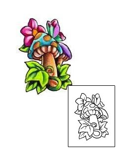 Flower Tattoo Peaceful Mushroom Garden Tattoo