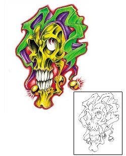 Joker - Jester Tattoo Evil Skull Jester Tattoo