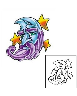 Celestial Tattoo Bearded Blue Moon Tattoo