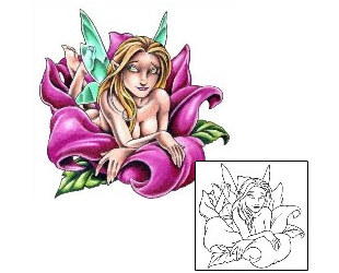 Fairy Tattoo Flower Bed Fairy Tattoo