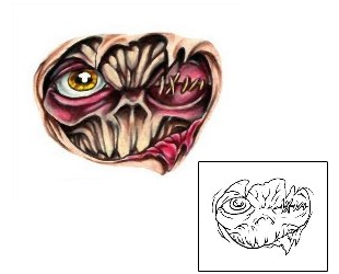 Skull Tattoo Stitched Eye Monster Tattoo