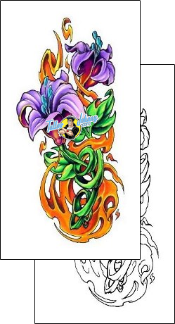 Fire – Flames Tattoo flower-tattoos-billy-webb-bwf-00324