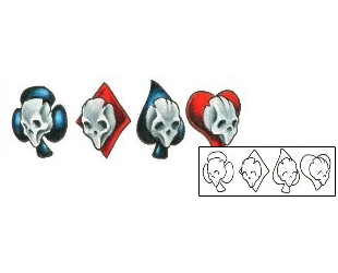 Clover Tattoo Gambling Skull Lovers Tattoo