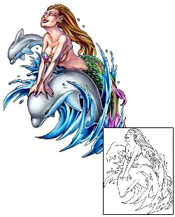 Picture of Mermaid Dolphin Rider Tattoo