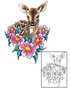 Deer Tattoo Plant Life tattoo | CCF-00026