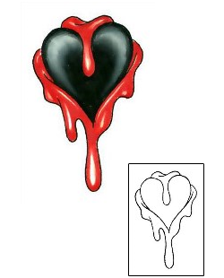 Picture of Black Bloody Heart Tattoo