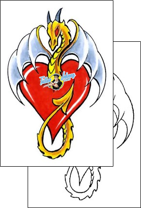 Heart Tattoo fantasy-dragon-tattoos-cherry-creek-flash-ccf-00245