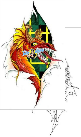 Torn Ripped Skin Tattoo fantasy-dragon-tattoos-cherry-creek-flash-ccf-00250