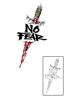 Picture of No Fear Stabbing Tattoo