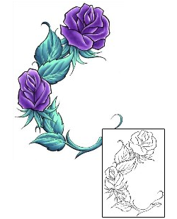 Picture of Purple Rose Belly Tattoo
