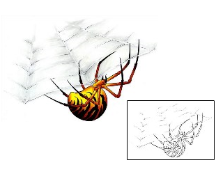 Spider Web Tattoo Insects tattoo | CCF-00836