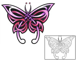 Picture of Pink Celtic Butterfly Tattoo