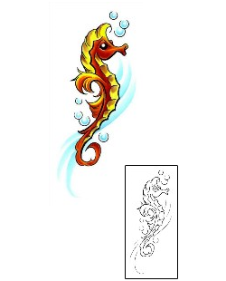 Seahorse Tattoo Marine Life tattoo | CCF-01025