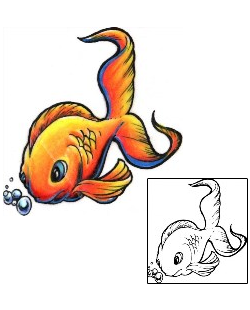 Fish Tattoo Blue Eyed Goldfish