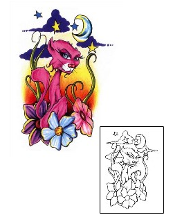 Moon Tattoo Plant Life tattoo | CHF-00078