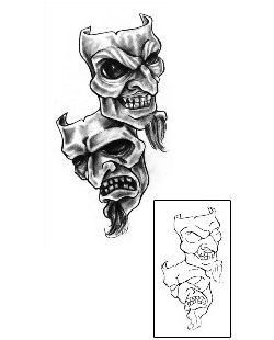 Comedy Tragedy Mask Tattoo CHF-00091