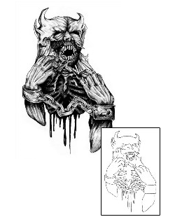 Devil - Demon Tattoo Horror tattoo | CHF-00099