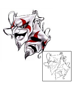 Comedy Tragedy Mask Tattoo Miscellaneous tattoo | CHF-00111