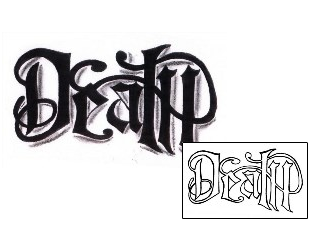 Picture of Death Lettering Tattoo
