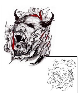 Devil - Demon Tattoo Specific Body Parts tattoo | CHF-00198