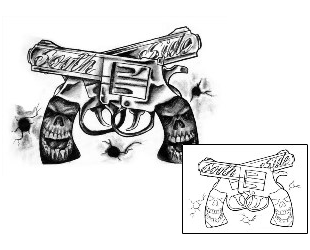 Gun Tattoo Horror tattoo | CHF-00226