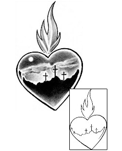 Sacred Heart Tattoo Religious & Spiritual tattoo | CIF-00015