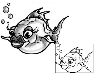 Fish Tattoo Marine Life tattoo | CIF-00074