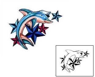 Nautical Star Tattoo Beady Eyed Dolphin