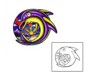 Dolphin Tattoo Marine Life tattoo | CMF-00023