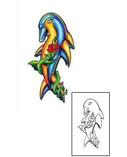 Dolphin Tattoo Marine Life tattoo | CMF-00025