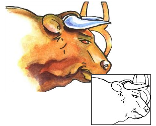 Bull Tattoo Zodiac tattoo | COF-00180